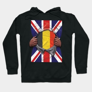 Belgium Flag Great Britain Flag Ripped - Gift for Belgian From Belgium Hoodie